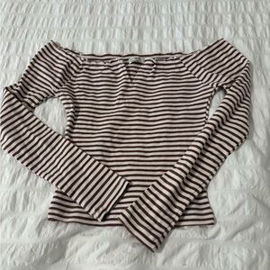 Cotton On Navy and White Striped Top